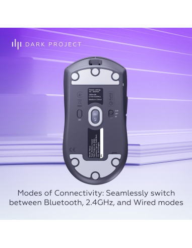 Dark Project Dpp_Nexus_Black Myszka Gaming Oburęczny Rf Wireless + Bluetooth + Usb Type-C Optyczny 26000 Dpi