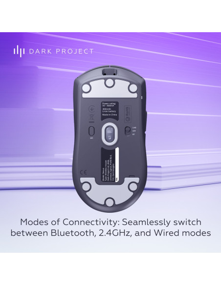 Dark Project Dpp_Nexus_Black Myszka Gaming Oburęczny Rf Wireless + Bluetooth + Usb Type-C Optyczny 26000 Dpi