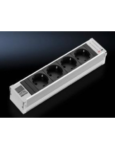 Rittal Dk 7856.100 Rozgałęziacz 4 X Gniazdo Sieciowe Wewnętrzna Aluminium, Czarny