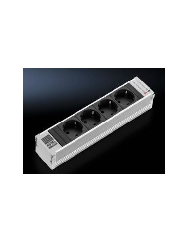 Rittal Dk 7856.100 Rozgałęziacz 4 X Gniazdo Sieciowe Wewnętrzna Aluminium, Czarny