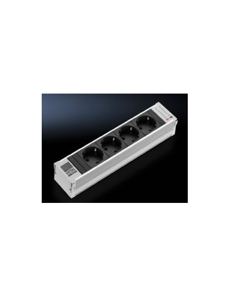 Rittal Dk 7856.100 Rozgałęziacz 4 X Gniazdo Sieciowe Wewnętrzna Aluminium, Czarny