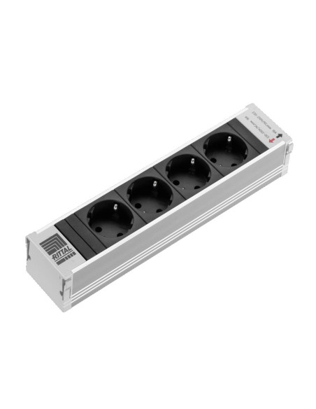 Rittal Dk 7856.100 Rozgałęziacz 4 X Gniazdo Sieciowe Wewnętrzna Aluminium, Czarny