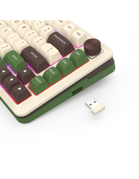 Redragon K681Cgc-Rgb-Pro Cyrus Klawiatura Usb + Rf Wireless + Bluetooth Biały, Zielony