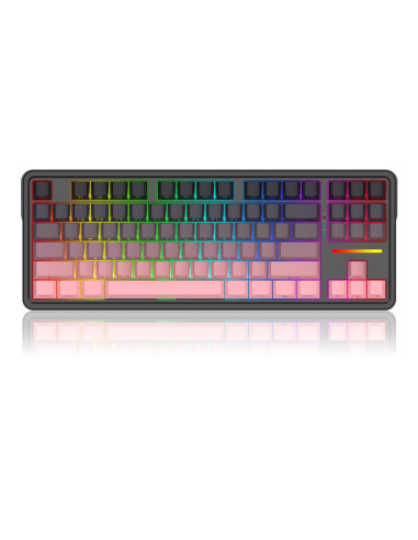 Redragon K728Sp-Rgb-Pro Antonium Pro Klawiatura Usb + Rf Wireless + Bluetooth Czarny, Różowy
