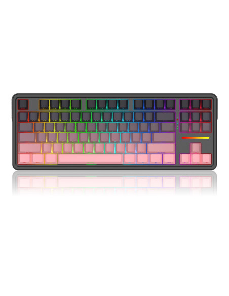 Redragon K728Sp-Rgb-Pro Antonium Pro Klawiatura Usb + Rf Wireless + Bluetooth Czarny, Różowy