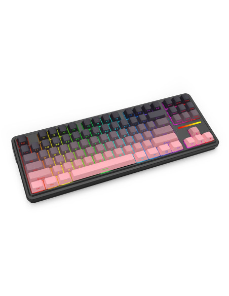 Redragon K728Sp-Rgb-Pro Antonium Pro Klawiatura Usb + Rf Wireless + Bluetooth Czarny, Różowy