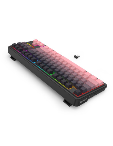 Redragon K728Sp-Rgb-Pro Antonium Pro Klawiatura Usb + Rf Wireless + Bluetooth Czarny, Różowy