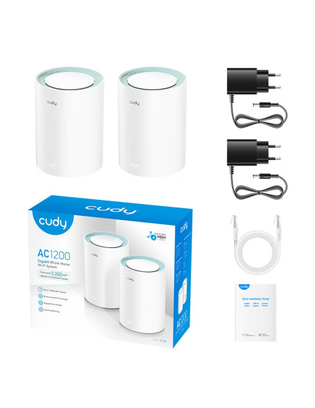 Access Point Cudy M1300(2-Pack) Ac1200 Dual Band Wi-Fi 2X Gigabit Mesh
