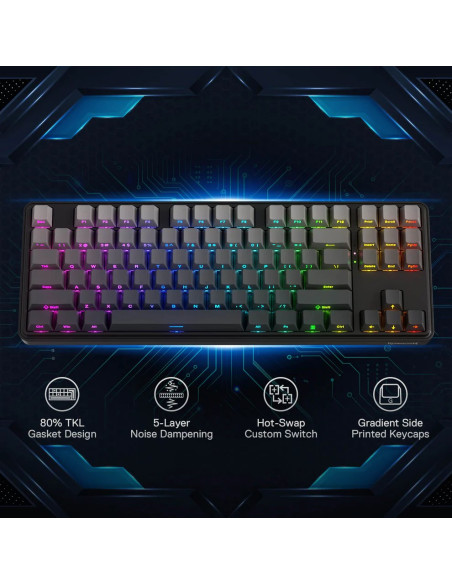 Redragon K707Sp-Rgb-Pro Starblade Klawiatura Usb + Rf Wireless + Bluetooth Czarny