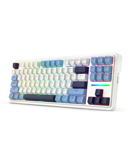 Redragon K728Wbb-Rgb-Pro Antonium Pro Klawiatura Usb + Rf Wireless + Bluetooth Biały, Niebieski