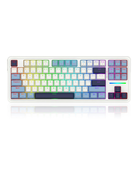 Redragon K728Wbb-Rgb-Pro Antonium Pro Klawiatura Usb + Rf Wireless + Bluetooth Biały, Niebieski