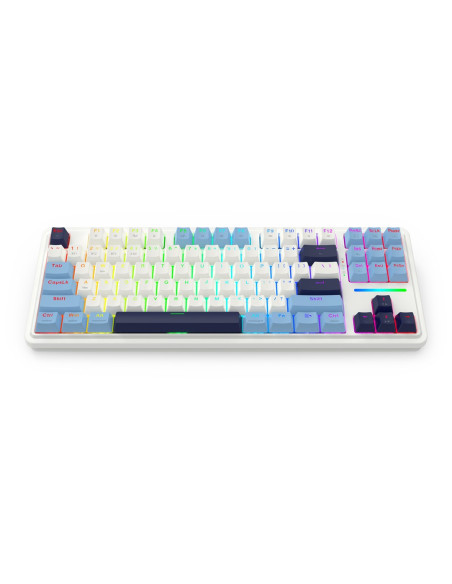 Redragon K728Wbb-Rgb-Pro Antonium Pro Klawiatura Usb + Rf Wireless + Bluetooth Biały, Niebieski