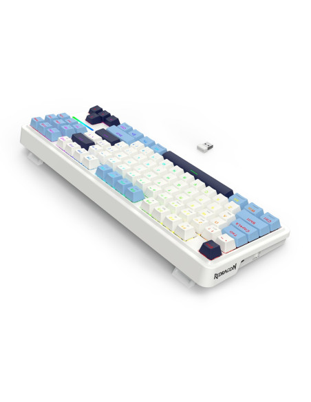 Redragon K728Wbb-Rgb-Pro Antonium Pro Klawiatura Usb + Rf Wireless + Bluetooth Biały, Niebieski