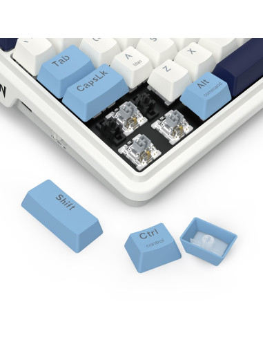 Redragon K728Wbb-Rgb-Pro Antonium Pro Klawiatura Usb + Rf Wireless + Bluetooth Biały, Niebieski