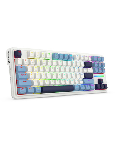 Redragon K728Wbb-Rgb-Pro Antonium Pro Klawiatura Usb + Rf Wireless + Bluetooth Biały, Niebieski