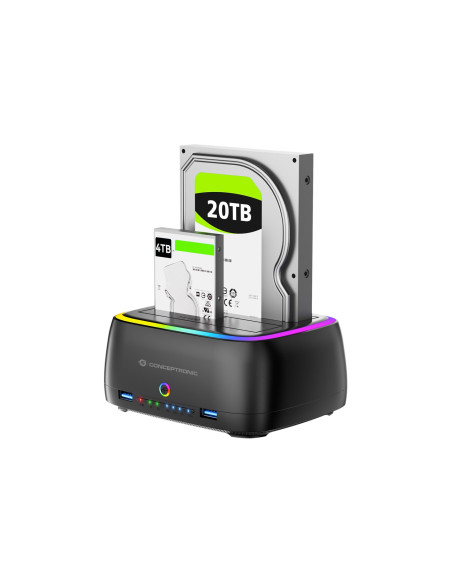 Conceptronic Donn36B Stacja Dokująca Do Dysków Twardych Usb 3.2 Gen 1 (3.1 Gen 1) Type-C Czarny