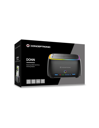 Conceptronic Donn36B Stacja Dokująca Do Dysków Twardych Usb 3.2 Gen 1 (3.1 Gen 1) Type-C Czarny