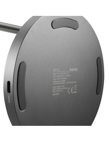 Hama 00201738 Ładowarka Do Urządzeń Przenośnych Słuchawki, Smartfon Czarny Usb Bezprzewodowe Ładowanie Szybkie Ładowanie Wewnętr