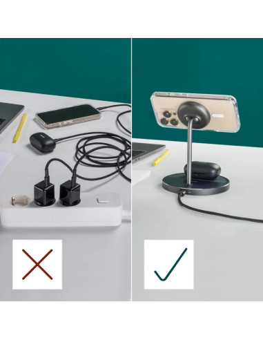 Hama 00201738 Ładowarka Do Urządzeń Przenośnych Słuchawki, Smartfon Czarny Usb Bezprzewodowe Ładowanie Szybkie Ładowanie Wewnętr