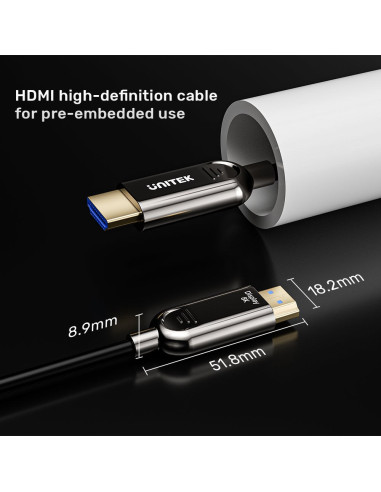 Unitek C11085Gy01-50M Kabel Hdmi Hdmi Typu A (Standard) Czarny