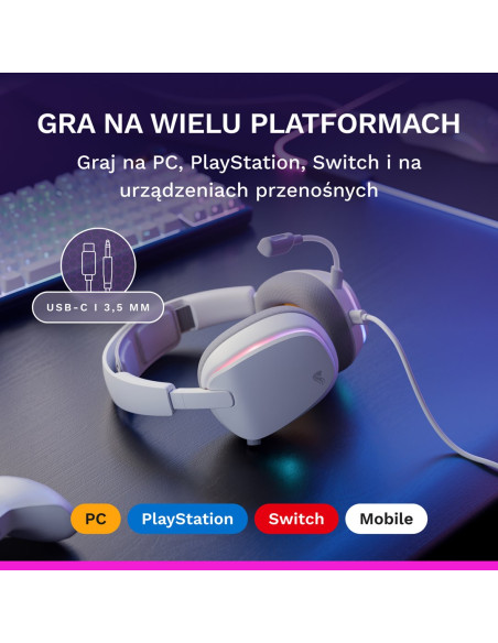 Glorious Gaming Glorious Ghs Eternal Rgb – Gamingowe Słuchawki Stereo Rgb Do Pc, Ps5, Ps4, Switcha – Niestandardowo Dostrojone P