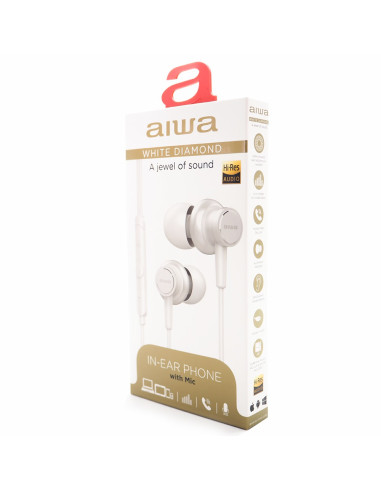 Aiwa Estm-500Wt Słuchawki/Zestaw Słuchawkowy Przewodowa Douszny Połączenia/Muzyka Biały