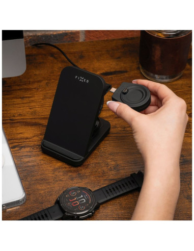 Fixed Fixpos-Ga-Bk Ładowarka Do Urządzeń Przenośnych Smartwatch, Smartfon, Słuchawki Czarny Usb Bezprzewodowe Ładowanie Szybkie 