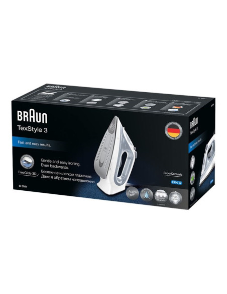Braun Si 3054 Gy Żelazko Parowe Płyta Ceramiczna Szary 2400 W