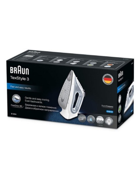 Braun Si 3054 Gy Żelazko Parowe Płyta Ceramiczna Szary 2400 W