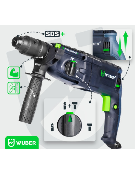 Młotowiertarka Z Udarem 4J 2500W W28920 Wuber
