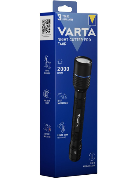 Varta 18922 Czarny Latarka Ręczna Led