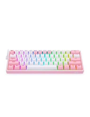 Redragon K616 Fizz Pro White/Pink Klawiatura Usb + Rf Wireless + Bluetooth Różowy, Biały