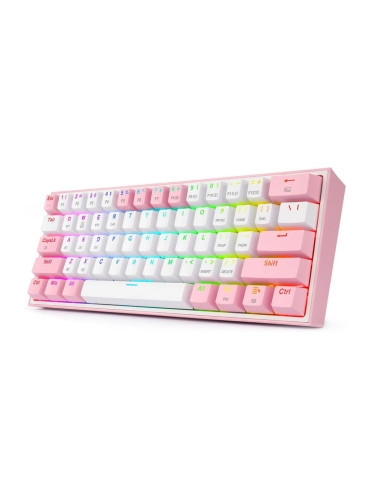 Redragon K616 Fizz Pro White/Pink Klawiatura Usb + Rf Wireless + Bluetooth Różowy, Biały