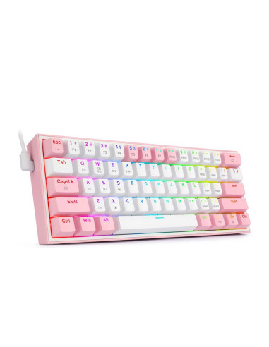 Redragon K616 Fizz Pro White/Pink Klawiatura Usb + Rf Wireless + Bluetooth Różowy, Biały
