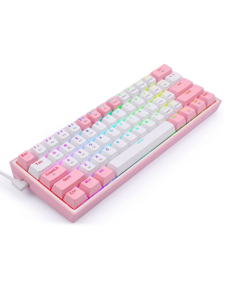 Redragon K616 Fizz Pro White/Pink Klawiatura Usb + Rf Wireless + Bluetooth Różowy, Biały