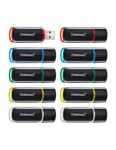 Intenso 3511561 Pamięć Usb 8 Gb Usb Typu-A 2.0 Czarny, Czerwony, Zielony, Przezroczysty, Żółty, Niebieski