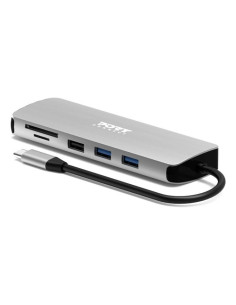 Port Designs 900164 Stacja Dokująca Przewodowa Usb 3.2 Gen 1 (3.1 Gen 1) Type-C Stal Nierdzewna
