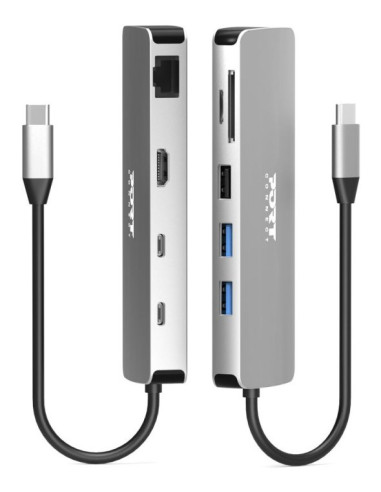 Port Designs 900164 Stacja Dokująca Przewodowa Usb 3.2 Gen 1 (3.1 Gen 1) Type-C Stal Nierdzewna