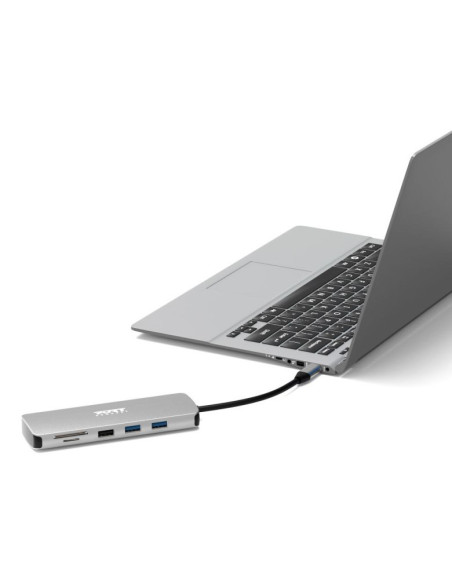 Port Designs 900164 Stacja Dokująca Przewodowa Usb 3.2 Gen 1 (3.1 Gen 1) Type-C Stal Nierdzewna