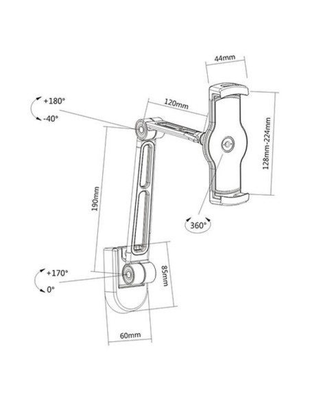 Techly Ica-Tbl 2802 Uchwyt Uchwyt Pasywny Tablet/Umpc Czarny