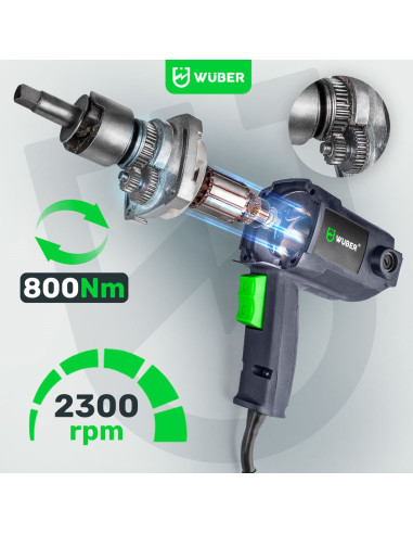 Klucz Udarowy Elektryczny 800 Nm 1/2” Do Kół Walizka W33250 Wuber
