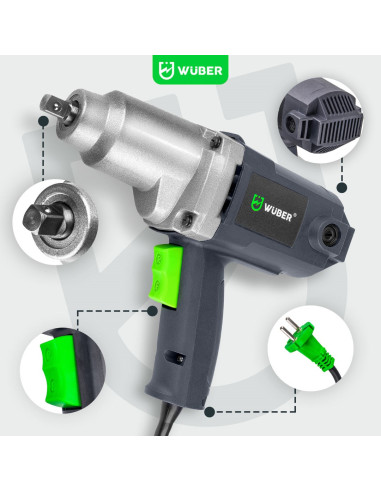 Klucz Udarowy Elektryczny 800 Nm 1/2” Do Kół Walizka W33250 Wuber
