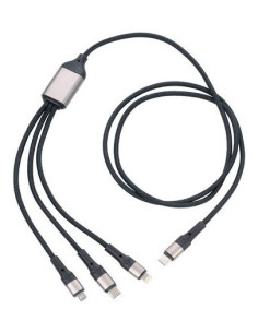 Troika Dreizack Pro Kabel Usb 1,2 M Usb C Usb C/Micro Usb-A/Lightning 100 W Czarny, Szary