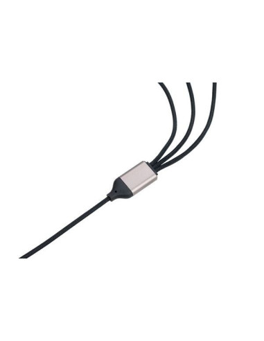 Troika Dreizack Pro Kabel Usb 1,2 M Usb C Usb C/Micro Usb-A/Lightning 100 W Czarny, Szary