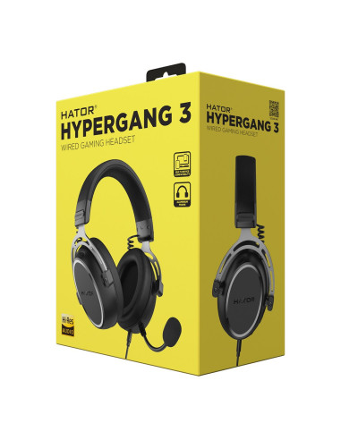 Hator Hypergang 3 Hi-Res Zestaw Słuchawkowy Przewodowa Opaska Na Głowę Gaming Czarny