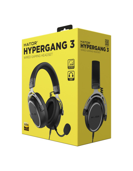 Hator Hypergang 3 Hi-Res Zestaw Słuchawkowy Przewodowa Opaska Na Głowę Gaming Czarny