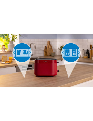 Bosch Tat2M124 Toster 6 2 Kaw. 950 W Czerwony