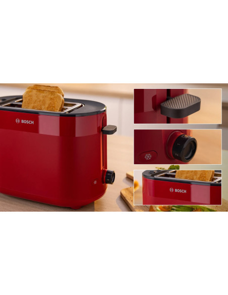 Bosch Tat2M124 Toster 6 2 Kaw. 950 W Czerwony