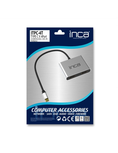 Inca Itpc-4T Huby I Koncentratory Usb 3.2 Gen 1 (3.1 Gen 1) Type-C Aluminium