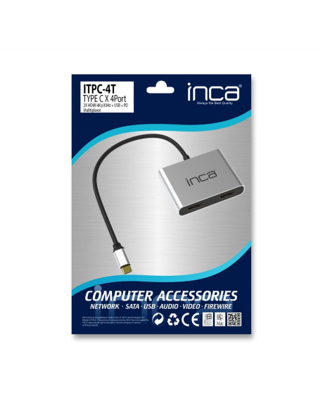 Inca Itpc-4T Huby I Koncentratory Usb 3.2 Gen 1 (3.1 Gen 1) Type-C Aluminium